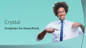  Presentation with afro - PPT theme with afro-american-man-holding-blank background and a  colored foreground