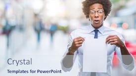  Presentation with afro - Audience pleasing slide deck consisting of afro-american-man-holding-blank and a sky blue colored foreground