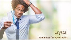  Presentation with afro - Amazing slide deck having afro american man holding boarding backdrop and a  colored foreground