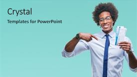  Presentation with native american indian mexico - Cool new PPT theme with afro american man holding boarding backdrop and a light blue colored foreground