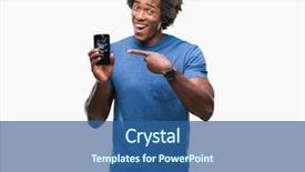  Presentation with broken wall american flag - Slides having afro american man holding broken background and a ocean colored foreground