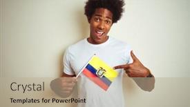 Presentation with american flag - Presentation featuring afro-american-man-holding-colombia background and a mint green colored foreground