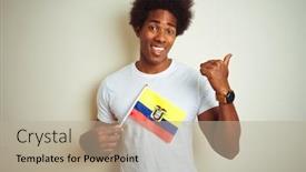  Presentation with american flag - Beautiful theme featuring afro-american-man-holding-colombia backdrop and a mint green colored foreground