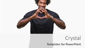  Presentation with american heart - Beautiful theme featuring afro-american-man-over-isolated backdrop and a white colored foreground