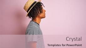  Presentation with navy - Audience pleasing presentation consisting of afro-american-man-with-dreadlocks backdrop and a lemonade colored foreground