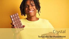  Presentation with eating - Cool new PPT theme with afro-american-man-with-dreadlocks backdrop and a yellow colored foreground