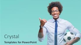  Presentation with afro - Slides consisting of afro-american-manager-man-holding background and a arctic colored foreground