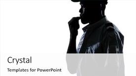  Presentation with whistle - PPT layouts consisting of afro american policeman blowing whistle background and a white colored foreground
