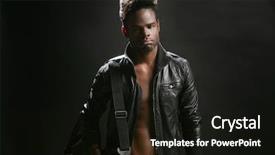  Presentation with bass guitar - Colorful theme enhanced with afro american rock star musician backdrop and a wine colored foreground