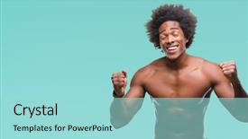  Presentation with afro - PPT layouts consisting of afro american shirtless man showing background and a arctic colored foreground