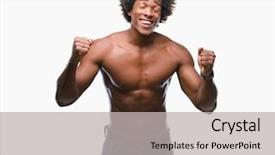  Presentation with afro - Theme featuring afro american shirtless man showing background and a light gray colored foreground