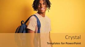  Presentation with afro - Cool new theme with dreads - afro american student man backdrop and a yellow colored foreground