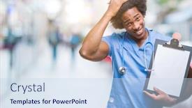  Presentation with hand surgeon - Audience pleasing theme consisting of afro american surgeon doctor holding clipboard man over isolated background stressed with hand on head shocked with shame and surprise face angry and frustrated fear and upset for mistake backdrop and a sky blue colored foreground