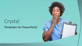  Presentation with hand surgeon - Cool new PPT layouts with afro american surgeon doctor holding clipboard man over isolated background cover mouth with hand shocked with shame for mistake expression of fear scared in silence secret concept backdrop and a arctic colored foreground