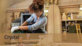  Presentation with elderly american indians - PPT layouts having afro american woman craftswoman working background and a coral colored foreground