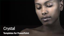  Presentation with black people - Amazing presentation theme having afro american woman on black backdrop and a dark gray colored foreground