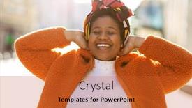  Presentation with afro - Amazing slide set having afro-american-woman backdrop and a red colored foreground