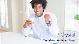  Presentation with african american church - Amazing presentation design having afro hair drinking a cup backdrop and a  colored foreground