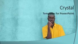  Presentation with thinking - Amazing slides having afro man thinking in front backdrop and a  colored foreground