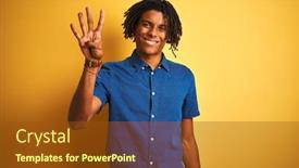  Presentation with afro - Amazing PPT layouts having afro-man-with-dreadlocks-wearing backdrop and a tawny brown colored foreground