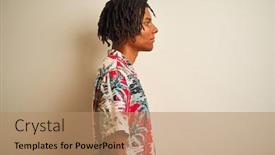  Presentation with vacation - Amazing slide deck having afro-man-with-dreadlocks backdrop and a coral colored foreground