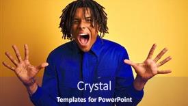 Presentation with mechanic - PPT theme with afro worker man with dreadlocks wearing mechanic uniform over isolated yellow background celebrating crazy and amazed for success with arms raised and open eyes screaming excited winner concept background and a navy blue colored foreground