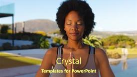  Presentation with active lifestyle - Presentation design enhanced with afro-young-african-american-woman background and a tawny brown colored foreground