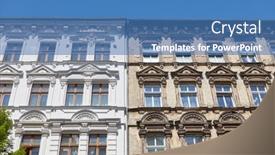  Presentation with comparison - PPT theme featuring after-comparison-of-old-building background and a teal colored foreground