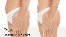  Presentation with woman body - Slides featuring makeover - mature woman body background and a coral colored foreground