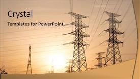  Presentation with eletric transmission - Slides having afterglow of the transmission tower background and a coral colored foreground