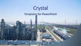  Presentation with tower - Beautiful PPT layouts featuring afterglow of the transmission tower backdrop and a sky blue colored foreground