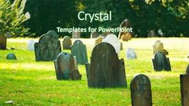  Presentation with cemetery - Slide deck with afterlife - cemetery with many tombstones background and a tawny brown colored foreground