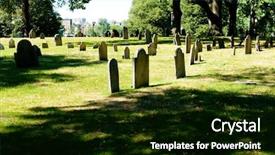  Presentation with cemetery - Amazing PPT theme having afterlife - cemetery with many tombstones backdrop and a black colored foreground