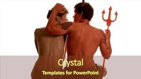  Presentation with hipster girl playing tetris game - Amazing slides having afterlife - devil playing with lovely girl backdrop and a tawny brown colored foreground