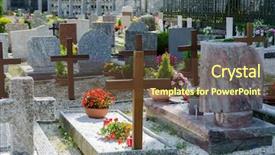  Presentation with cemetery - Beautiful presentation theme featuring afterlife - small cemetery in italy backdrop and a  colored foreground