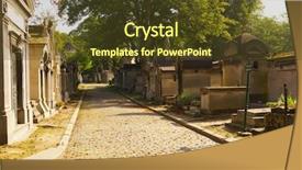  Presentation with cemetery - Slide set having afterlife - view of the pere lachaise background and a tawny brown colored foreground