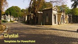  Presentation with cemetery - Cool new PPT theme with afterlife - view of the pere lachaise backdrop and a tawny brown colored foreground