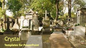  Presentation with cemetery - Beautiful presentation theme featuring afterlife - view of the pere lachaise backdrop and a tawny brown colored foreground