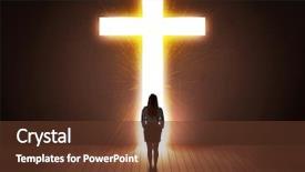  Presentation with railroad crossing railroad crossing sign - Colorful PPT layouts enhanced with afterlife - woman looking at bright cross backdrop and a tawny brown colored foreground