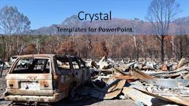  Presentation with burnt - Beautiful PPT theme featuring aftermath of a ferocious bushfire backdrop and a light blue colored foreground