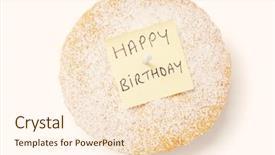  Presentation with happy birthday cake - Beautiful PPT theme featuring good afternoon - high angle view of 'happy backdrop and a cream colored foreground