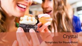  Presentation with friends eating and drinking wine - Colorful PPT theme enhanced with afternoon tea - friends having fun and eating backdrop and a red colored foreground