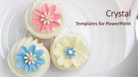  Presentation with chemistry flower - Slides enhanced with afternoon tea cake - flower cupcakes background and a lemonade colored foreground