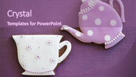  Presentation with afternoon tea - Amazing slides having afternoon tea cookies backdrop and a violet colored foreground