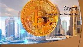  Presentation with smart city - Theme enhanced with agains skyscrapers - futuristic smart city background and a gold colored foreground