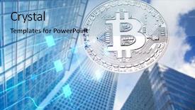  Presentation with smart city - Slide set consisting of agains skyscrapers - futuristic smart city background and a light blue colored foreground