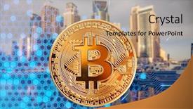  Presentation with smart city - Beautiful slides featuring agains skyscrapers - futuristic smart city backdrop and a coral colored foreground