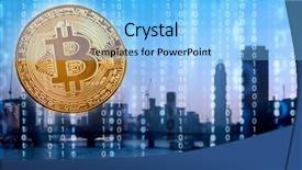  Presentation with smart city - Amazing slide deck having agains skyscrapers - futuristic smart city backdrop and a  colored foreground