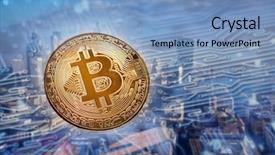  Presentation with smart city - PPT theme consisting of agains skyscrapers - futuristic smart city background and a  colored foreground