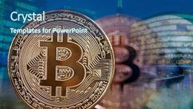  Presentation with smart city - PPT theme featuring agains skyscrapers - futuristic smart city background and a  colored foreground